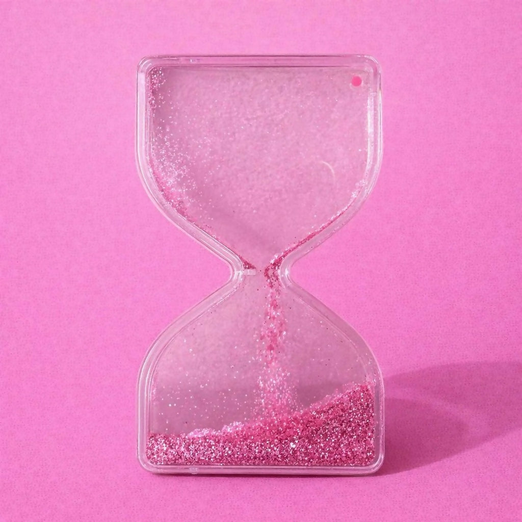 Pink Glitter Flow Hourglass Liquid Timer Desk Toy for Kids & Adults