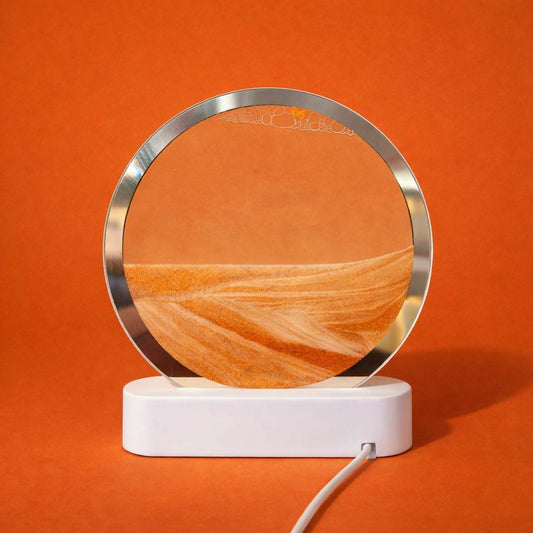 LED Round Static Orange Sand Art Lamp | Ambient Decorative Night Light Home DÃ©cor