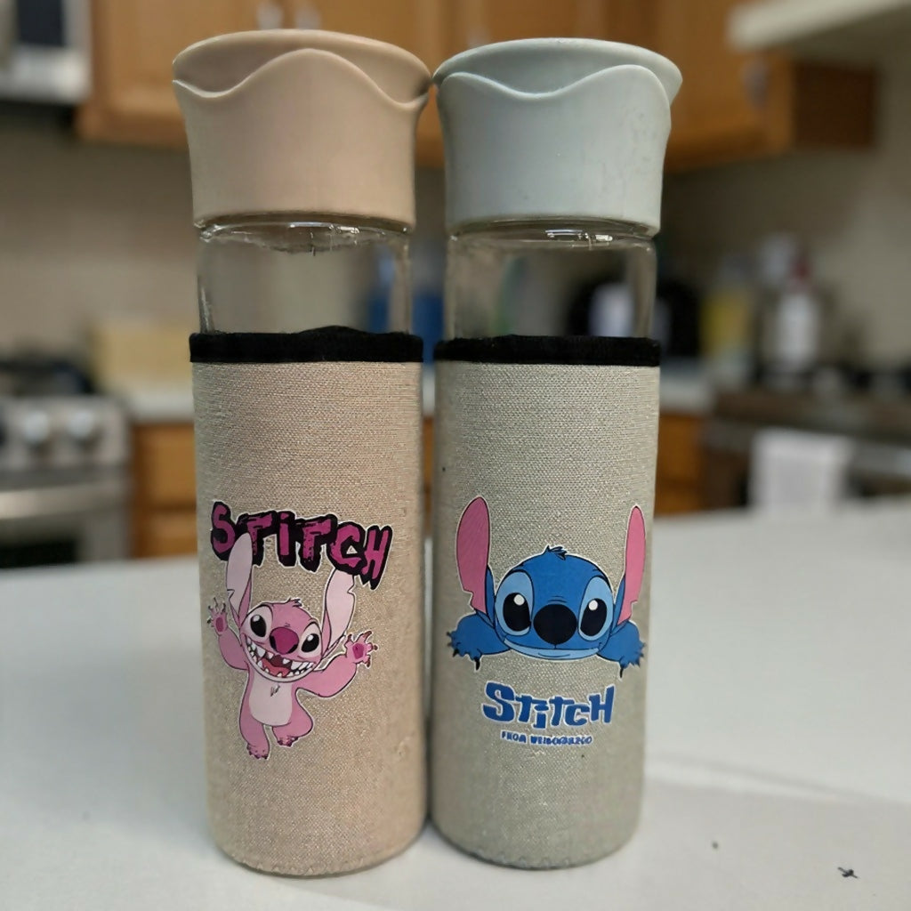 Glass Water Bottle with Sleeve and Strap for Daily Use