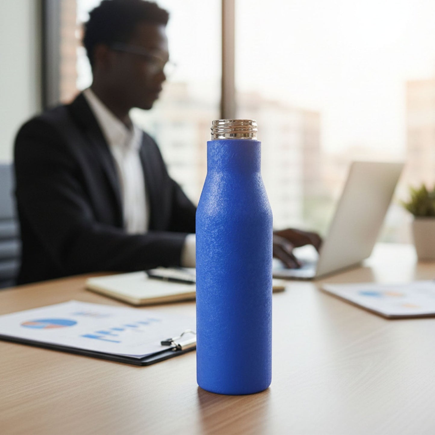 Classic Stainless Steel Water Bottle Blue Color (1000 ML, 1 Piece)