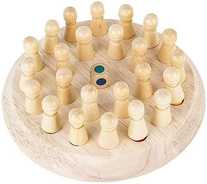 Wooden Chess Board Game Set with Handcrafted Pieces & Storage Case