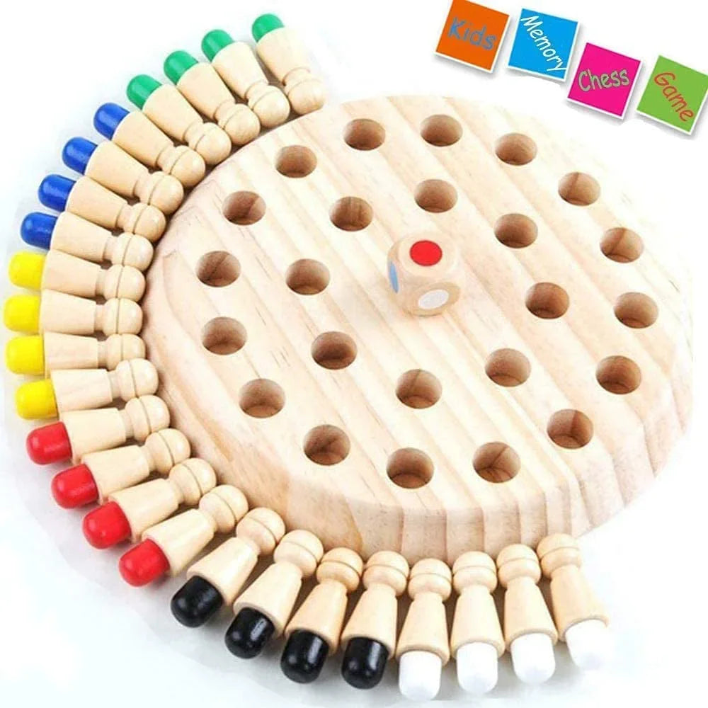 Wooden Chess Board Game Set with Handcrafted Pieces & Storage Case
