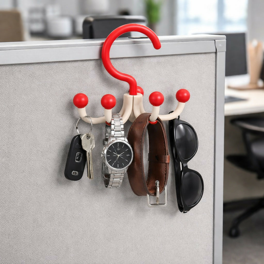 Multi Hook Hanging Organizer Rack for Keys, Belts & Accessories