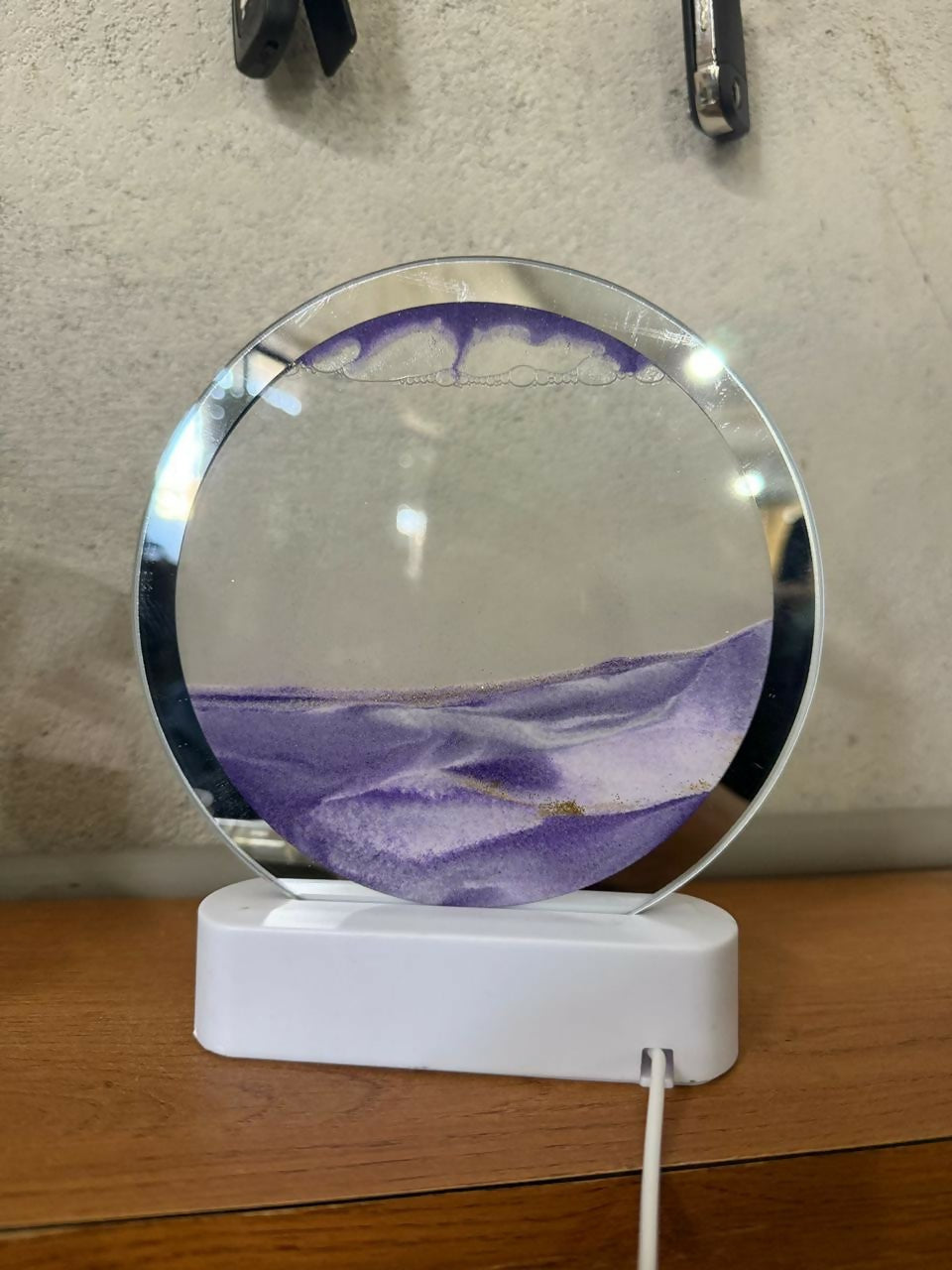 LED Round Static Lavender Sand Art Lamp | Ambient Decorative Night Light DÃ©cor
